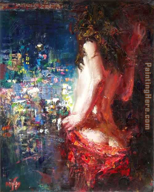 Girl In The City painting - Misti Pavlov Girl In The City art painting